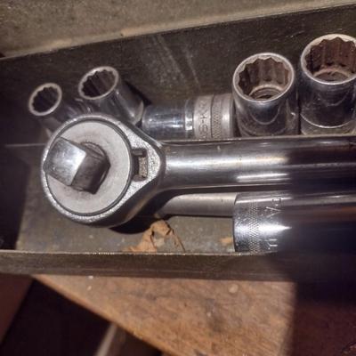 S-K Tools 1/2" Socket Set with Metal Storage Box