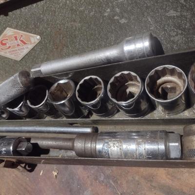 S-K Tools 1/2" Socket Set with Metal Storage Box