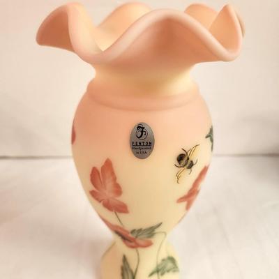 Lot #152 Fenton Burmese Bumble Vee Base - Poppies