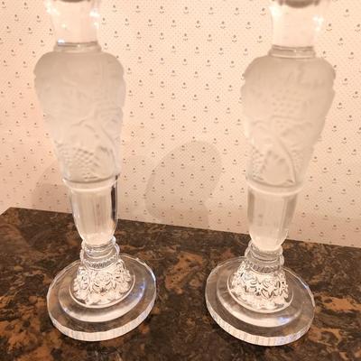 Lot #155 Nice Pair of Crystal Candlesticks