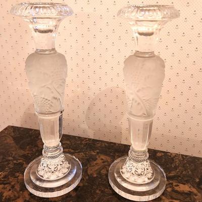 Lot #155 Nice Pair of Crystal Candlesticks