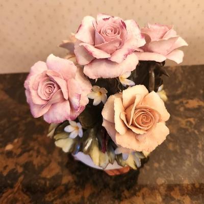 Lot #156 Capodimonte Style Flower Bouquet - bisque china