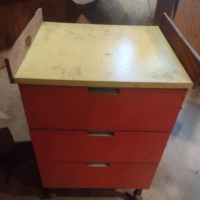 Double Drawer Shop Worktable on Castors