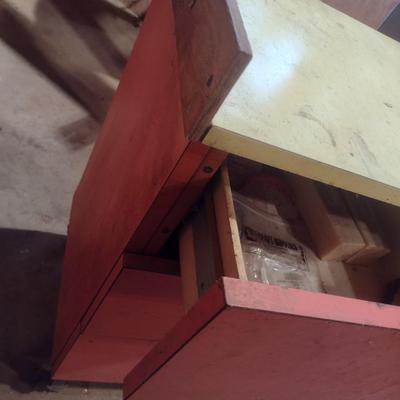 Double Drawer Shop Worktable on Castors