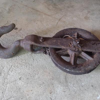 Vintage Hay or Loft Pulley with Hook
