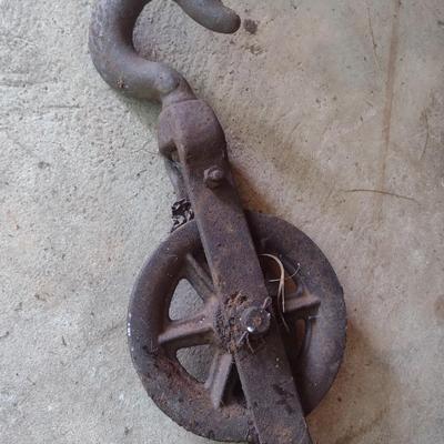 Vintage Hay or Loft Pulley with Hook