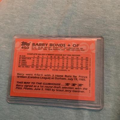 1988 Topps Barry Bonds Baseball Card