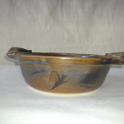 Glazed Pottery Baker- Approx 9 1/2" in Diameter- Signed by Artist