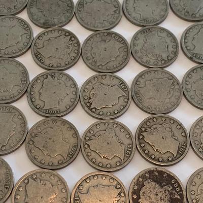 Huge Lot Barber Liberty Nickels 1883 (no cent) thru 1912