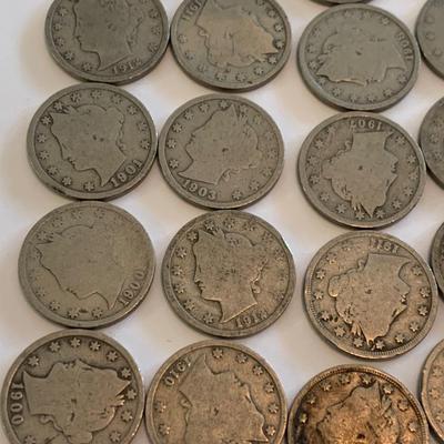 Huge Lot Barber Liberty Nickels 1883 (no cent) thru 1912