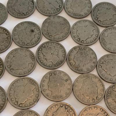 Huge Lot Barber Liberty Nickels 1883 (no cent) thru 1912