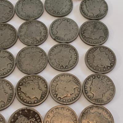 Huge Lot Barber Liberty Nickels 1883 (no cent) thru 1912