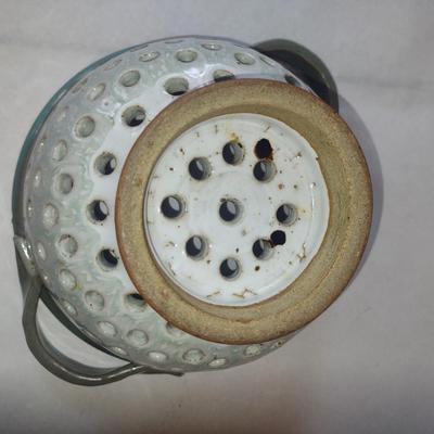Glazed Pottery Colander- Approx 12" in Diameter
