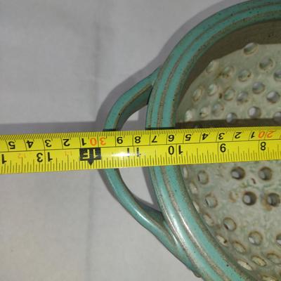 Glazed Pottery Colander- Approx 12" in Diameter
