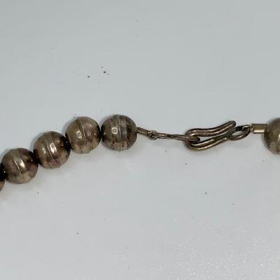 Native American Pawn Silver and Coral Squash Blossom Necklace