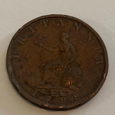 THREE British King George Era Half Pennies Copper 1799 1806 & ?