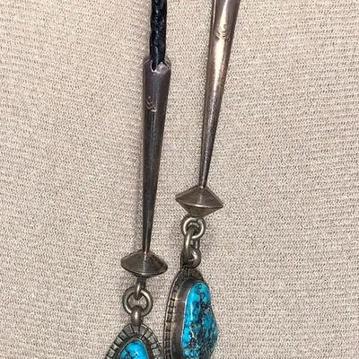 Large Pawn Silver, Turquoise, and Coral Eagle Dancer Bolo Tie