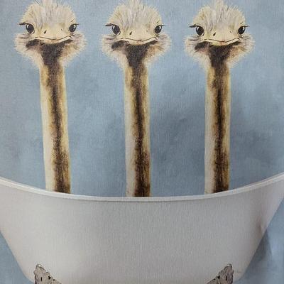 Ostriches In Bathtub On Canvas