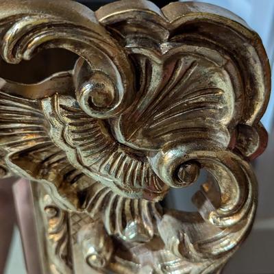 Plastic Gold Framed Beveled Mirror
