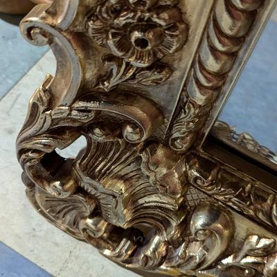 Plastic Gold Framed Beveled Mirror