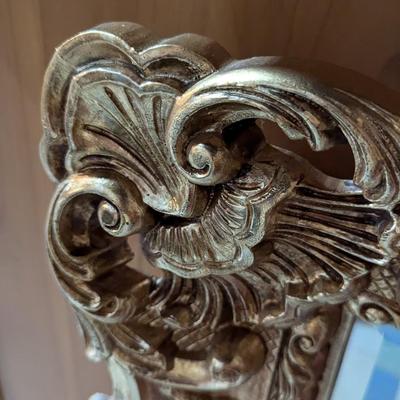 Plastic Gold Framed Beveled Mirror