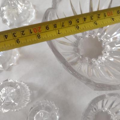 Large Collection of Clear Glass Serve Ware- Bowls, Salt and Pepper Shakers, Vase, etc.