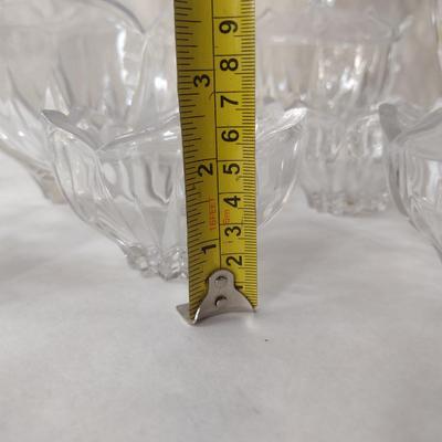 Large Collection of Clear Glass Serve Ware- Bowls, Salt and Pepper Shakers, Vase, etc.