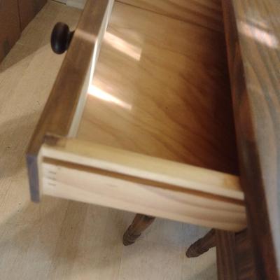 Solid Wood Double Drawer Writing Table with Bench Seat