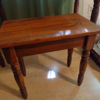Solid Wood Double Drawer Writing Table with Bench Seat