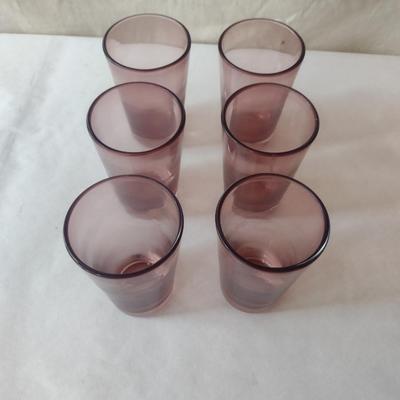 Collection of Six Art Glass Drinking Glasses- Approx 5 1/2" Tall