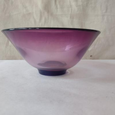 Colorful, Flare Top Art Glass Bowl- Approx 8 3/4" in Diameter