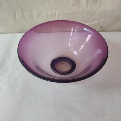 Colorful, Flare Top Art Glass Bowl- Approx 8 3/4" in Diameter