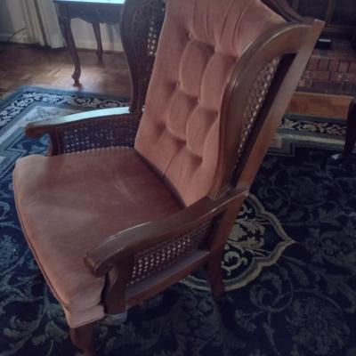 Mid-Century Design Rattan Wing Back Chair Choice A