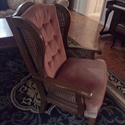 Mid-Century Design Rattan Wing Back Chair Choice A