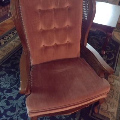 Mid-Century Design Rattan Wing Back Chair Choice A