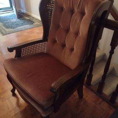 Mid-Century Design Rattan Wing Back Chair Choice B