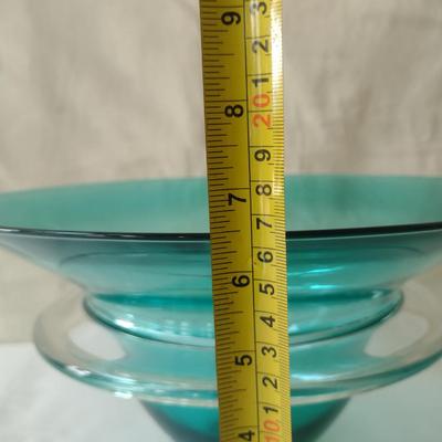 Colorful, Flare Top Art Glass Center Piece Bowl- Approx 12 3/4" in Diameter
