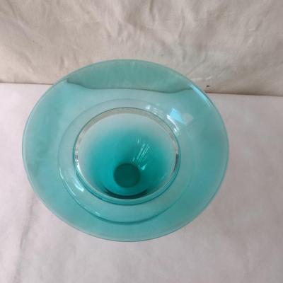 Colorful, Flare Top Art Glass Center Piece Bowl- Approx 12 3/4" in Diameter