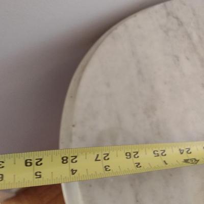 Vintage Eastlake Marble Top Oval Lamp Table