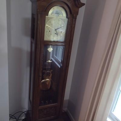 Vintage Seth Thomas Oak Case Grandfather Clock