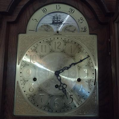 Vintage Seth Thomas Oak Case Grandfather Clock