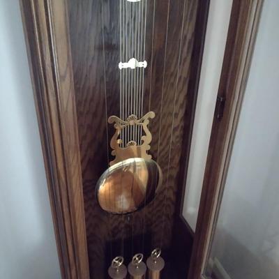 Vintage Seth Thomas Oak Case Grandfather Clock