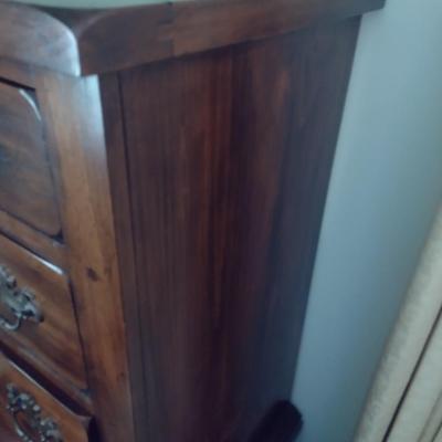 Vintage Sears Open Hearth Solid Walnut Three Over Five Chest of Drawers