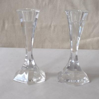 Pair of Atlantis Crystal Candle Stick Holders
