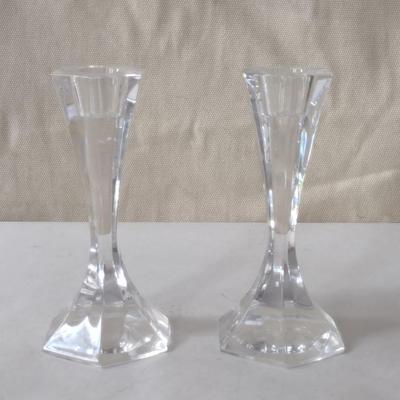 Pair of Atlantis Crystal Candle Stick Holders