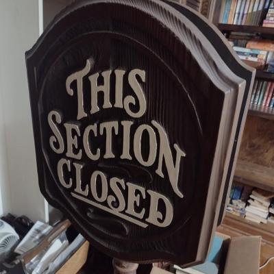 Hospitality 'Please Wait to be Seated' and 'This Section Closed' Flip Side Floor Sign