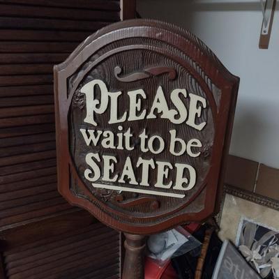 Hospitality 'Please Wait to be Seated' and 'This Section Closed' Flip Side Floor Sign