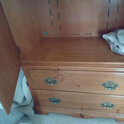 Quality Solid Wood Knotted Pine Armoire or Media Cabinet
