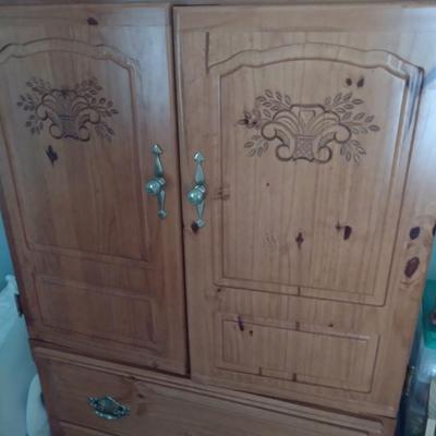 Quality Solid Wood Knotted Pine Armoire or Media Cabinet