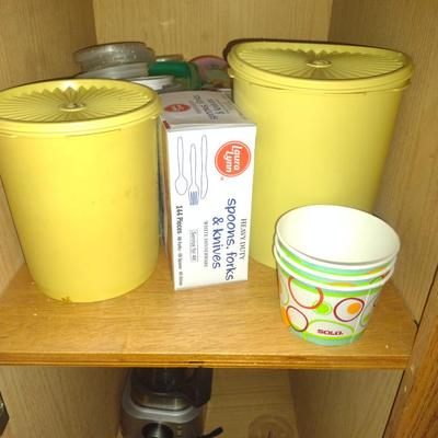 Large Collection of Kitchen Ware- Dinnerware, Bake Ware, Storage Containers, Pots, Pans, etc.